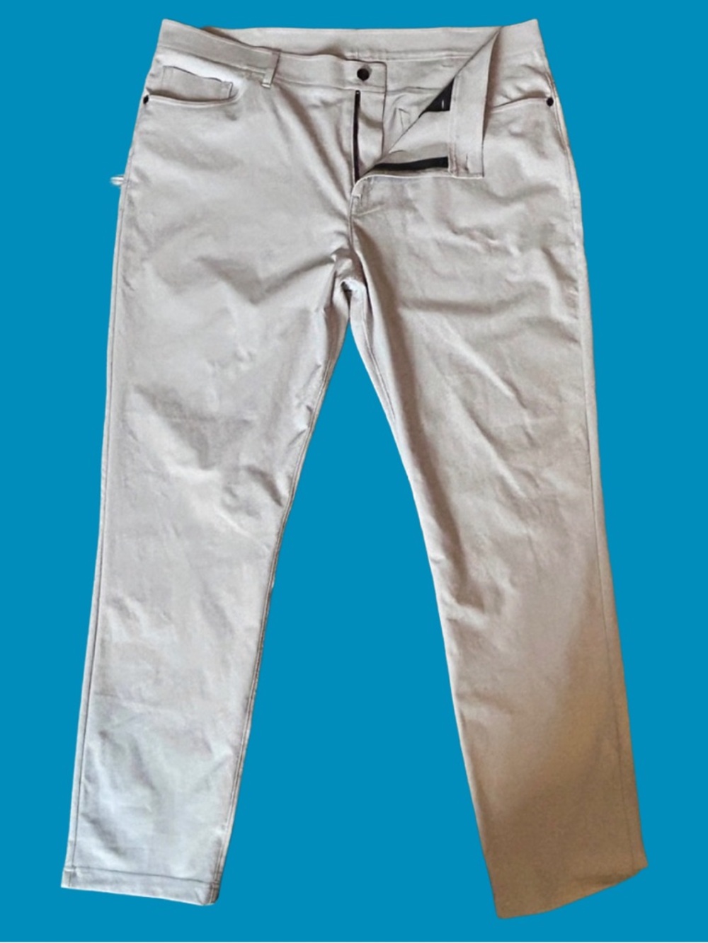Public Rec Pants Mens 38x34 Light Grey Performance 5-Pocket Golf Utility